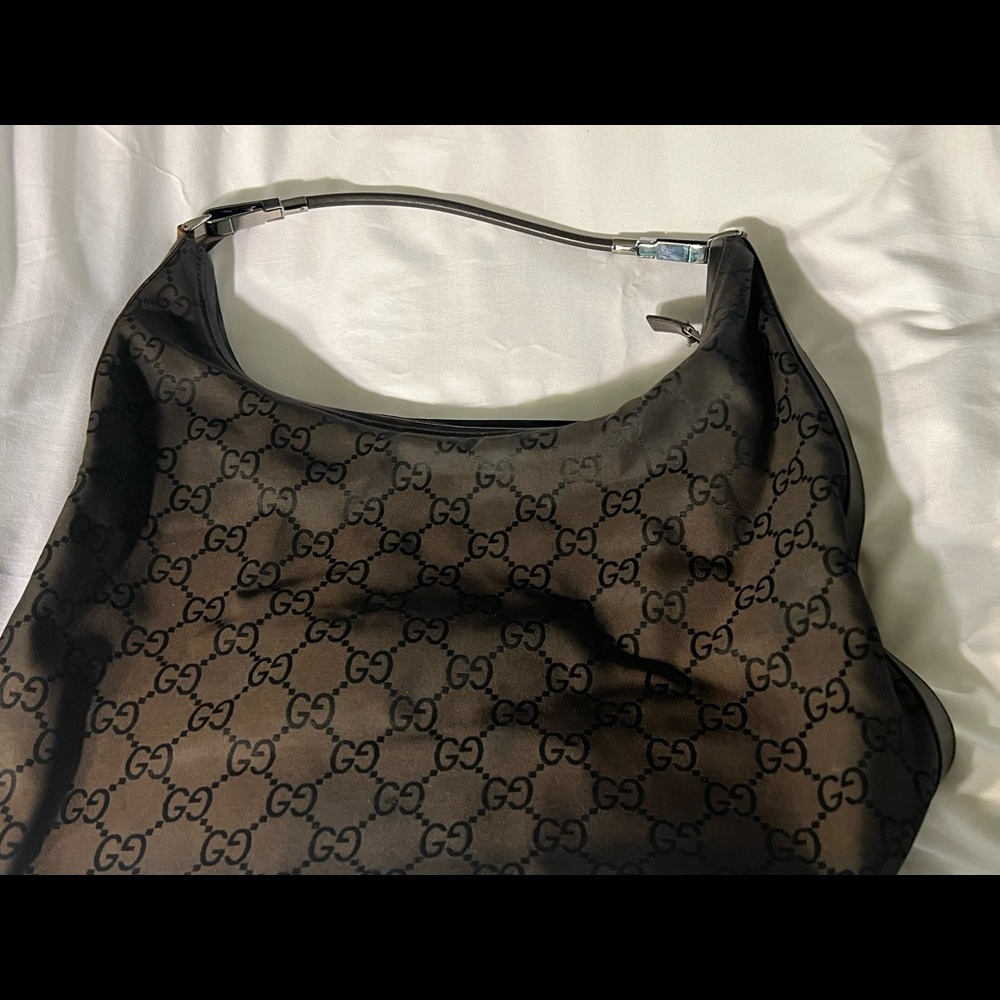 Authentic Gucci Brown Monogram Large Shoulder Bag - image 3